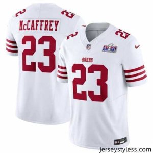 Premium San Francisco 49ers 23 Christian McCaffrey White 2023 F.U.S.E  Vapor Untouchable Limited Stitched Football 2024 Super Bowl LVIII Jersey