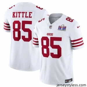 Gorgeous San Francisco 49ers 85 George Kittle White 2023 F.U.S.E  Vapor Untouchable Limited Stitched Football 2024 Super Bowl LVIII Jersey