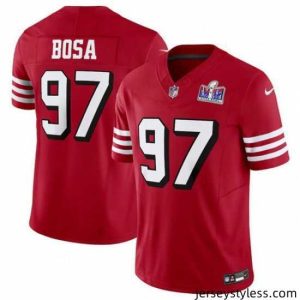 Stunning San Francisco 49ers 97 Nick Bosa New Red 2023 F.U.S.E  Vapor Untouchable Limited Stitched Football 2024 Super Bowl LVIII Jersey