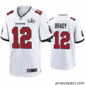 Stylish Tom Brady Buccaneers White Super Bowl Lv Game Jersey