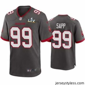 Amazing Warren Sapp Buccaneers Pewter Super Bowl Lv Game Jersey