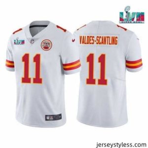 Amazing Toddler Kansas City Chiefs 11 Marquez Valdes Scantling White Super Bowl LVII Patch Vapor Untouchable Limited Stitched Jersey