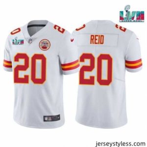 Unique Toddler Kansas City Chiefs 20 Justin Reid White Super Bowl LVII Patch Vapor Untouchable Limited Stitched Jersey