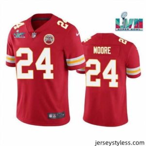 Stylish Toddler Kansas City Chiefs 24 Skyy Moore Red Super Bowl LVII Patch Vapor Untouchable Limited Stitched Jersey