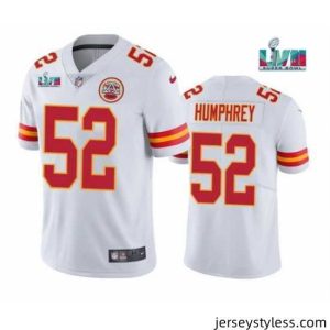Amazing Toddler Kansas City Chiefs 52 Creed Humphrey White Super Bowl LVII Patch Vapor Untouchable Limited Stitched Jersey