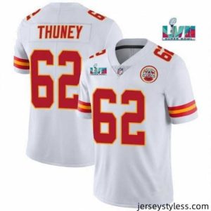 Amazing Toddler Kansas City Chiefs 62 Joe Thuney White Super Bowl LVII Patch Vapor Untouchable Limited Stitched Jersey
