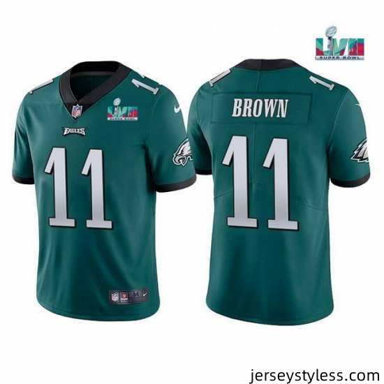Men-Women-Youth-Toddler-Philadelphia-Eagles-11-A-J-Brown-Green-Super-Bowl-LVII-Patch-Vapor-Untouchable-Limited-Stitched-Jersey-839179_23540_550X550