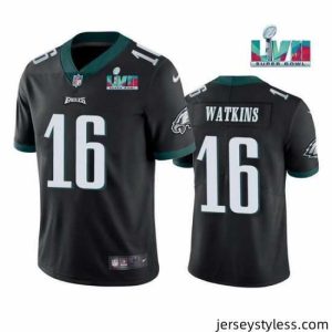 Gorgeous Toddler Philadelphia Eagles 16 Quez Watkins Black Super Bowl LVII Vapor Untouchable Limited Stitched Jersey