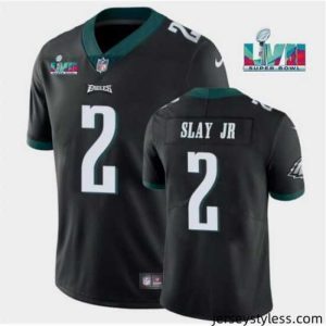 Impressive Toddler Philadelphia Eagles 2 Darius Slay JR Black Super Bowl LVII Patch Vapor Untouchable Limited Stitched Jersey