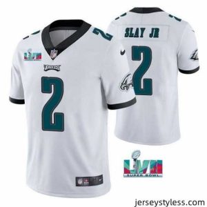 Premium Toddler Philadelphia Eagles 2 Darius Slay JR White Super Bowl LVII Patch Vapor Untouchable Limited Stitched Jersey