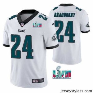 Premium Toddler Philadelphia Eagles 24 James Bradberry White Super Bowl LVII Vapor Untouchable Limited Stitched Jersey