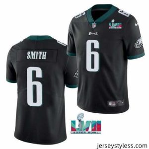 Stunning Toddler Philadelphia Eagles 6 DeVonta Smith Black Super Bowl LVII Patch Vapor Untouchable Limited Stitched Jersey