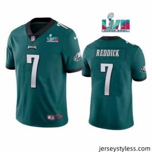 Stylish Toddler Philadelphia Eagles 7 Haason Reddick Green Super Bowl LVII Patch Vapor Untouchable Limited Stitched Jersey