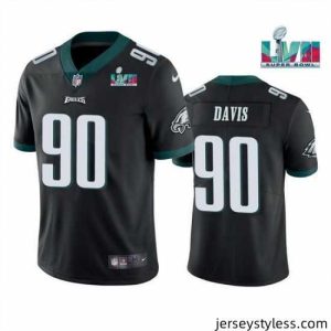 Impressive Toddler Philadelphia Eagles 90 Jordan Davis Black Super Bowl LVII Vapor Untouchable Limited Stitched Jersey