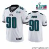 Stunning Toddler Philadelphia Eagles 90 Jordan Davis White Super Bowl LVII Patch Vapor Untouchable Limited Stitched Jersey