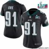 Fantastic Toddler Philadelphia Eagles 91 Fletcher Cox Black Super Bolw LVII Patch Vapor Untouchable Limited Stitched Football Jersey