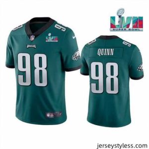 Unique Toddler Philadelphia Eagles 98 Robert Quinn Green Super Bowl LVII Vapor Untouchable Limited Stitched Jersey
