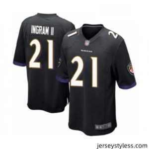 Fantastic Mens Baltimore Ravens 21 Mark Ingram II Game Black Alternate Football Jersey