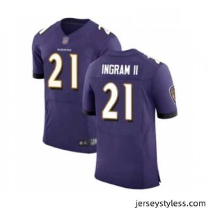 Amazing Mens Baltimore Ravens 21 Mark Ingram II Purple Team Color Vapor Untouchable Elite Player Football Jersey