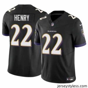 Stylish Men's Baltimore Ravens #22 Derrick Henry 2023 F.U.S.E. Black Vapor Limited Football Stitched Jersey