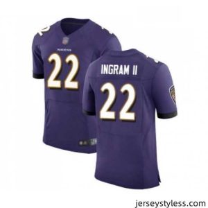 Amazing Mens Baltimore Ravens 22 Mark Ingram II Purple Team Color Vapor Untouchable Elite Player Football Jersey