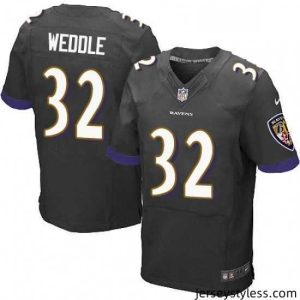 Fantastic Mens Nike Baltimore Ravens 32 Eric Weddle Elite Black Alternate NFL Jersey