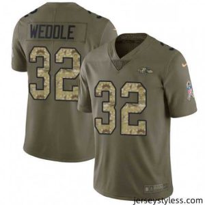 Stunning Mens Nike Baltimore Ravens 32 Eric Weddle Limited OliveCamo Salute to Service NFL Jersey