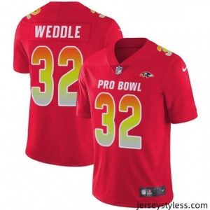 Premium Mens Nike Baltimore Ravens 32 Eric Weddle Limited Red 2018 Pro Bowl NFL Jersey