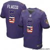 Amazing Mens Nike Baltimore Ravens 5 Joe Flacco Elite Purple Home USA Flag Fashion NFL Jersey