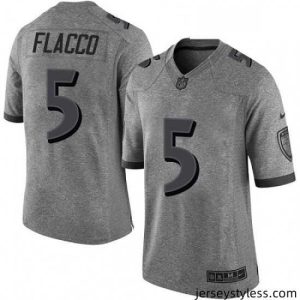 Fantastic Mens Nike Baltimore Ravens 5 Joe Flacco Limited Gray Gridiron NFL Jersey