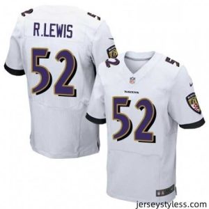 Amazing Mens Nike Baltimore Ravens 52 Ray Lewis Elite White NFL Jersey