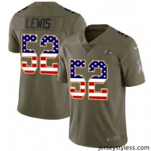 Unique Mens Nike Baltimore Ravens 52 Ray Lewis Limited OliveUSA Flag Salute to Service NFL Jersey