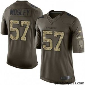 Premium Mens Nike Baltimore Ravens 57 CJ Mosley Limited Green Salute to Service NFL Jersey