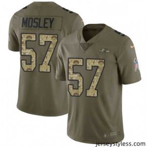 Fantastic Mens Nike Baltimore Ravens 57 CJ Mosley Limited OliveCamo Salute to Service NFL Jersey