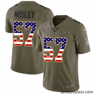 Stylish Mens Nike Baltimore Ravens 57 CJ Mosley Limited OliveUSA Flag Salute to Service NFL Jersey