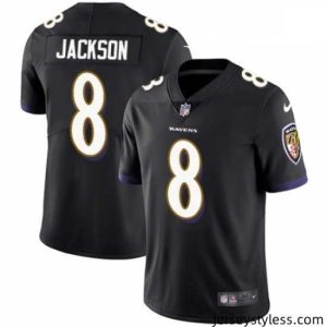 Stunning Mens Nike Baltimore Ravens 8 Lamar Jackson Black Alternate Vapor Untouchable Limited Player NFL Jersey