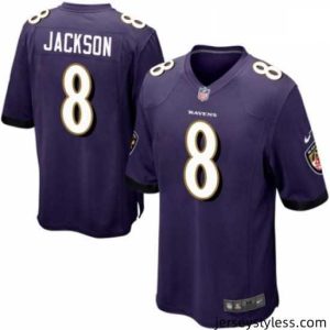 Amazing Mens Nike Baltimore Ravens 8 Lamar Jackson Game Purple Team Color NFL Jersey