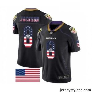 Stunning Mens Nike Baltimore Ravens 8 Lamar Jackson Limited Black Rush USA Flag NFL Jersey