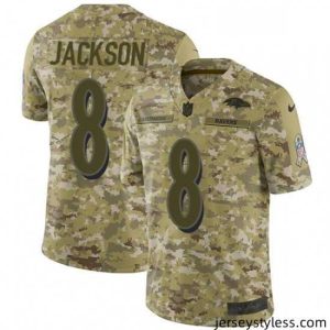 Stylish Mens Nike Baltimore Ravens 8 Lamar Jackson Limited Camo 2018 Salute to Service NFL Jersey