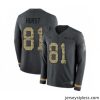 Amazing Mens Nike Baltimore Ravens 81 Hayden Hurst Limited Black Salute to Service Therma Long Sleeve NFL Jersey
