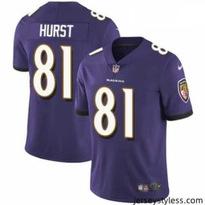 Stunning Mens Nike Baltimore Ravens 81 Hayden Hurst Purple Team Color Vapor Untouchable Limited Player NFL Jersey
