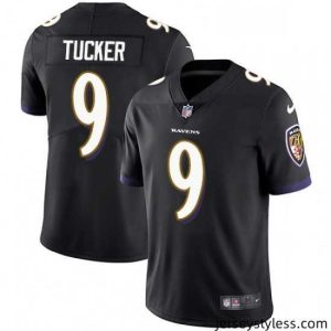 Amazing Mens Nike Baltimore Ravens 9 Justin Tucker Black Alternate Vapor Untouchable Limited Player NFL Jersey