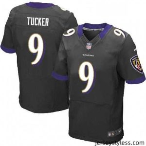 Fantastic Mens Nike Baltimore Ravens 9 Justin Tucker Elite Black Alternate NFL Jersey