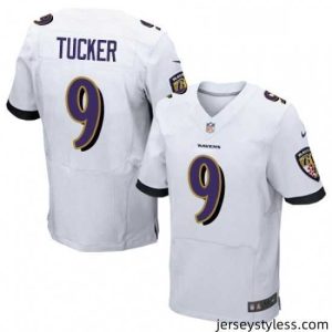 Impressive Mens Nike Baltimore Ravens 9 Justin Tucker Elite White NFL Jersey
