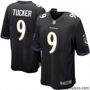 Impressive Mens Nike Baltimore Ravens 9 Justin Tucker Game Black Alternate NFL Jersey