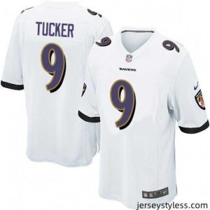 Premium Mens Nike Baltimore Ravens 9 Justin Tucker Game White NFL Jersey