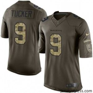 Amazing Mens Nike Baltimore Ravens 9 Justin Tucker Limited Green Salute to Service NFL Jersey