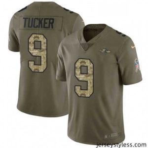 Fantastic Mens Nike Baltimore Ravens 9 Justin Tucker Limited OliveCamo Salute to Service NFL Jersey