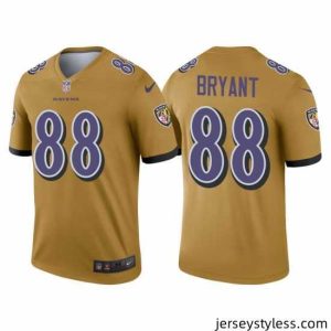 Premium Men's Ravens Dez Bryant Inverted Gold Legend Jersey