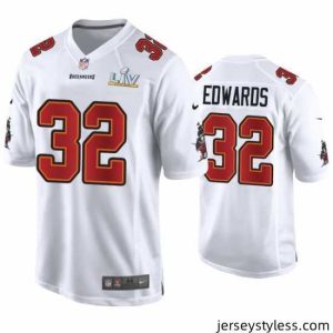 Amazing Mike Edwards Buccaneers White Super Bowl Lv Game Fashion Jersey